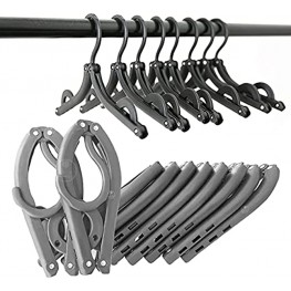 College Dorm Folding Black Hangers 10 Pcs Space Saving Travel Hangers Portable Folding Clothes Rack Travel Accessories Windproof Suitable for Field Trips Moving Storage