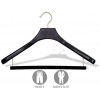 Deluxe Wooden Suit Hanger with Velvet Bar Espresso Finish & Brushed Chrome Swivel Hook Large 2 Inch Wide Contoured Coat Hangers Set of 24 by The Great American Hanger Company