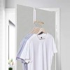 ELONG HOME Over Door Hanger for Clothes 2 Pack Magnetic Folding Clothes Hook Organizer with 6 Slots Space Saving Coat Rack Fits The Door Up to 1.57 Thickness White