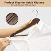 ELONG HOME Solid Wooden Hangers 30 Pack Wood Suit Hangers with Extra Smooth Finish Precisely Cut Notches & Chrome Swivel Hook Wooden Clothes Hangers for Shirt Coat Jacket Dress Walnut