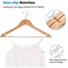 JS HOME Wooden Hangers 18 Pack Strong Wood Suit Hangers with Extra Smooth Finish Precisely Cut Notches and 360 Degree Chrome Swivel Hook Solid Wooden Clothes Hangers for Shirt Coat Jacket Dress