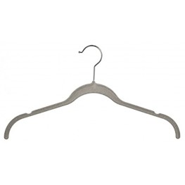 NAHANCO HSL17NG Grey Velvet 17-3 8" Wide x 5mm Thick Hangers. Notches Pack of 50