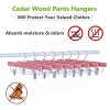 Amber Home American Red Cedar Wood Pants Hangers 12 Pack Natural Cedar Wooden Slacks Skirts Hangers with 2-Adjustable Clips Bottom Hangers for Trousers Jeans Shorts 12 Pack