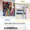 devesanter Pants Hangers Space Save Non-Slip 6 Pack S-Shape Trousers Hangers Stainless Steel Clothes Hangers Closet Storage Organizer for Pants Jeans Scarf Hanging Grey and White