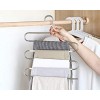 devesanter Pants Hangers Space Save Non-Slip 6 Pack S-Shape Trousers Hangers Stainless Steel Clothes Hangers Closet Storage Organizer for Pants Jeans Scarf Hanging Grey and White