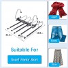 Magic Pants Hangers Space Saving 2 Pack for Closet Multiple Layers Multifunctional Uses Rack Organizer for Trousers Scarves Slack 2 Pack with 10 Metal Clips