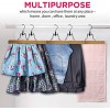 NeaTory Pants Hangers with Clips Wardrobe Space Saving Heavy Duty Padded Non Slip Multifunctional Wooden Hangers for Pants Jeans Slack Dress Skirt Coat Sweaters Laundry 10 Per Set Pant Hangers
