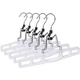 Premium Skirt Hangers 10-Pack Thin Space-Saving Skirt Hanger Set with Clamp Pant Hanger 10-Piece Set Shorts Hangers with Heavy-Duty Locking Clasp Multipurpose Quality Jean Hangers Set White 10