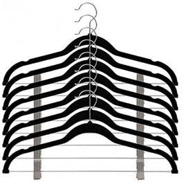 GARNECK 8pcs Clothes Hangers Velvet Suit Hangers Clips Non Slip Plastic Clothes Hanger for Coats Pants Dress Skirt Clothes