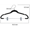 Tosnail 24 Pack Velvet Hangers Skirt Hangers Pants Hangers with Clips and Swivel Hook Black