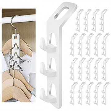 Cascading Clothes Hanger Hooks,Space Saving Series Multi-Function Multi-Layer Cabinet Clothes Connection Folding Storage Clothes Rack Hanger Household Strong Load-Bearing Closet Hook 20pcs