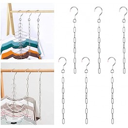 Closet Organizers and Storage Dorm Room Essentials Girls Bedroom Closet Organizer Hangers for Heavy Clothes Bulk Magic Hangers Space Saving Metal Hanger Chains for College Students 6 Pack 10 Slots
