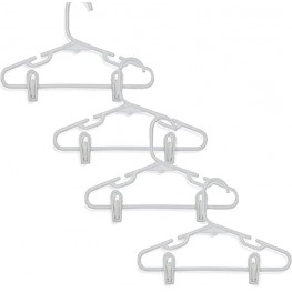 Honey-Can-Do HNG-01329 Kid's Tubular Hanger with Clips and Dress Notches 3-Pack Pack of 4 White