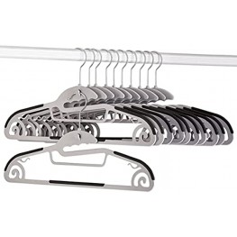 HWAJAN Coat Hanger 30Pack,Space Saving Hangers 16.53inch Plastic Hangers Rubber Strip Non-Slip Clothes Hangers for Dorms Apartments,Suit for Pants,Jackets,Sweaters,Shirts Gray