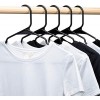 Jersow Plastic Hangers Clothing Hangers Durable Tubular Shirt Hangers Coat Hangers Slim&Space Saving Heavy Duty Clothes Hangers Ideal for Laundry & Everyday Use Black 50 Pack