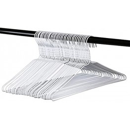 Long Lasting Vinyl Coated Wire Metal Hangers White Standard Adult Size Pack of 36. Made in The USA