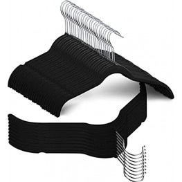 Utopia Home Premium Velvet Shirt Hangers Non Slip Velvet Hangers Durable and Slim 360°-rotatable Hook -Hangers for Shirts,Blouses & Tops Black,50
