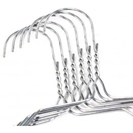 Wideskall 16" inch Steel Metal Wire Clothes Hangers 13 Gauge Wire Silver Pack of 12