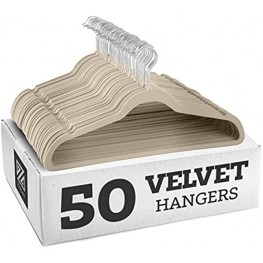 Zober Non-Slip Velvet Hangers Suit Hangers 50-pack Ultra Thin Space Saving 360 Degree Swivel Hook Strong and Durable Clothes Hangers Hold Up-To 10 Lbs for Coats Jackets Pants and Dress Clothes