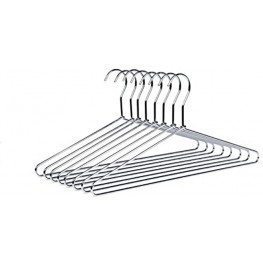 Amber Home Heavy Duty Metal Shirt Coat Hangers 10 Pack Stainless Steel Clothes Hanger with Polished Chrome 17 Inch Silver Metal Wire Hanger