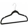 Basics Slim Velvet Non-Slip Suit Clothes Hangers Black Silver Pack of 50