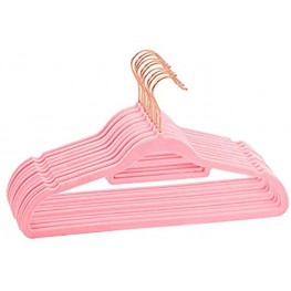 BBFISH Premium Velvet Suit Hangers 50 Pack Non Slip Clothes Hanger 360 Degree Chrome Swivel Rose Gold Hook Strong and Durable Hold Up to 10 Lbs Ultra Thin Coat HangersCute Pink