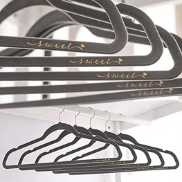 DAMAHOME Velvet Hangers 50 Pack Non-Slip Suit Clothes Hangers Durable Ultra Thin Space Saving Hanger with Gold 360 Degree Swivel Hook Grey