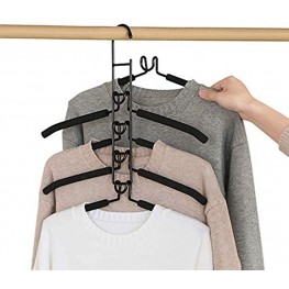 Hangers Space Saving 5 in 1 Non-Slip Metal Magic Clothes Hanger Wide Shoulder Multifunctional Adult Clothes Rack for Household Space Saver Coat Suit Jacket Sweater Skirt Shirt Pants 5 in 1