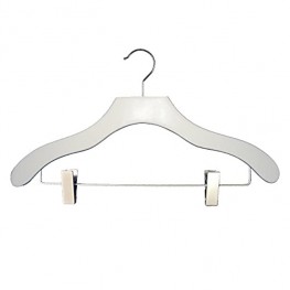 NAHANCO 200722WHU Wooden Coordinate Hangers -"Contemporary Series" 17" White Finish Pack of 50
