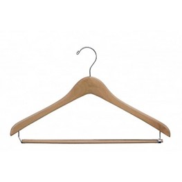 NAHANCO 2117CHPB Extra Thick Concave Wood Suit Hanger 17 Natural Lacquered Pack of 40