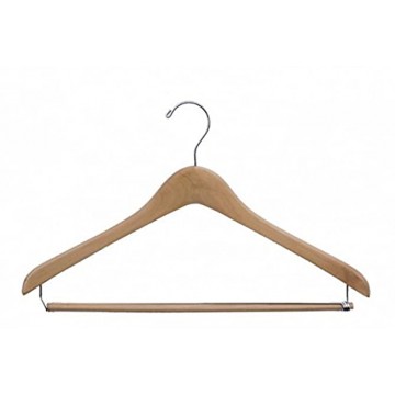 NAHANCO 2117CHPB Extra Thick Concave Wood Suit Hanger 17 Natural Lacquered Pack of 40