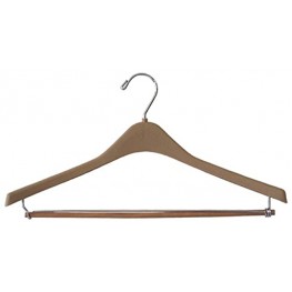 NAHANCO 8518RH Tan 17" Concave Sturdy Plastic Suit Hanger with Round Hook Pack of 100