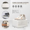 12 Pack Shoe Storage Box Clear Plastic Stackable Shoe Organizer for Closet X-Large Shoe Sneaker Containers Bins Holders Fit up to Size 13 Black