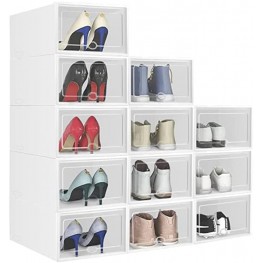 Foldable Shoe Box Stackable Clear Shoe Storage Box Storage Bins Shoe Container Organizer Multifunctional storage box 12 Pack