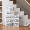 Shoe Box 8 Pack Large Shoe Storage Boxes Clear Plastic Stackable Shoe Organizer Containers with Lids for Men's US 12