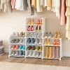 KOUSI Portable Shoe Rack for Closet Shoe Organizer Tower Shelf Shoe Storage Cabinet Stand Expandable for Heels Boots Slippers,white