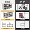 KOUSI Portable Shoe Rack for Closet Shoe Organizer Tower Shelf Shoe Storage Cabinet Stand Expandable for Heels Boots Slippers,white