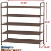 Simple Houseware 5-Tier Shoe Rack Storage Organizer Bronze