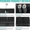 2 Pack Over the Door Shoe Organizers,Hanging Shoe Holder with 24 Durable Large Thickened Mesh Pockets,8 Hooks Mesh Shoe Storage Rack Organizer for Closet Bathroom Bedroom Pantry（59 x 21.6 inch,Black