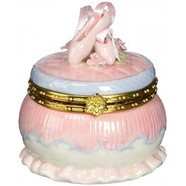 Cosmos 10605 Fine Porcelain Ballerina Shoe Hinged Box 2-3 4-Inch