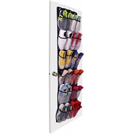 Over The Door Shoe Organizer 24 Mesh Pockets,Hanging Shoe Organizer For Large Shoes 4 Complete With Customized Metal Closet Door Shoe Organizer Hooks