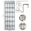 Shoe Organizer Hanging Over the Door 24 Large Mesh Pockets Shoe Storage with 4 Hooks for Bedroom Closet 59 X 21.6 WHITE