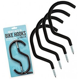 4-Pack Bike Hook Hanger Heavy-Duty Fits All Bike Types Wide Opening Easy On Off Perfect Hooks Hangers for Garage Ceiling and Wall Bicycle Storage and Hanging by Impresa Products
