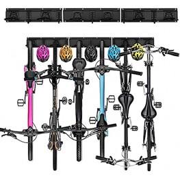 Bike Storage Rack Garage Wall Mount Hanger for 6 Bicycles + 5 Helmets Heavy Duty Tools Storage Hooks Adjustable Home Space Saving Holds Up to 500lbs