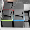 Emuca 8935923 Waste bins for drawer with cut-out base anthracite grey Height 266mm Cabinet of 60cm