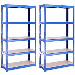 2 Bay 150cm x 75cm x 30cm Blue 5 Tier 175KG Per Shelf 875KG Capacity Garage Shed Storage Shelving Units 5 Year Warranty