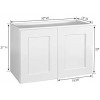 Leick Home 71521 Unassembled 2-Door Wall Mounted Fitness Storage Cabinet 33x21x12 in White