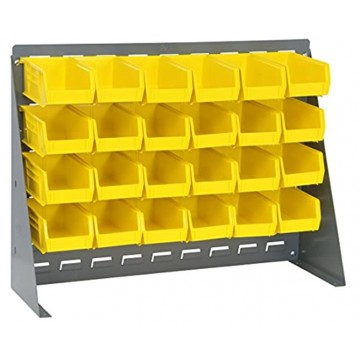 Quantum Storage Systems QBR-2721-210-24YL Ultra Bin Complete Bench Rack Package with 24 Ultra Bins 27 x 8 x 21 Yellow