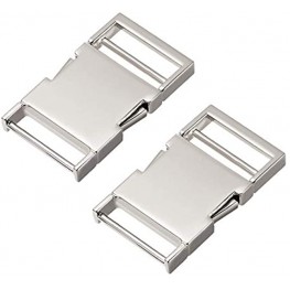 uxcell Side Release Buckle 1.2-inch Zinc Alloy Adjustable Buckle Silver Tone 2Pcs
