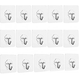 Wall Hooks Towel Hooks Siding Hooks 15 PCS Heavy Duty 22lbMax 3m Hooks Ceiling Hooks Picture Hanging Hooks Wall Hangers Without Nails Hooks for Hanging Cup Hooks